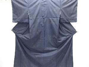 未使用品　仕立て上がり　縞に花更紗模様織出し本場泥大島紬着物（7マルキ）